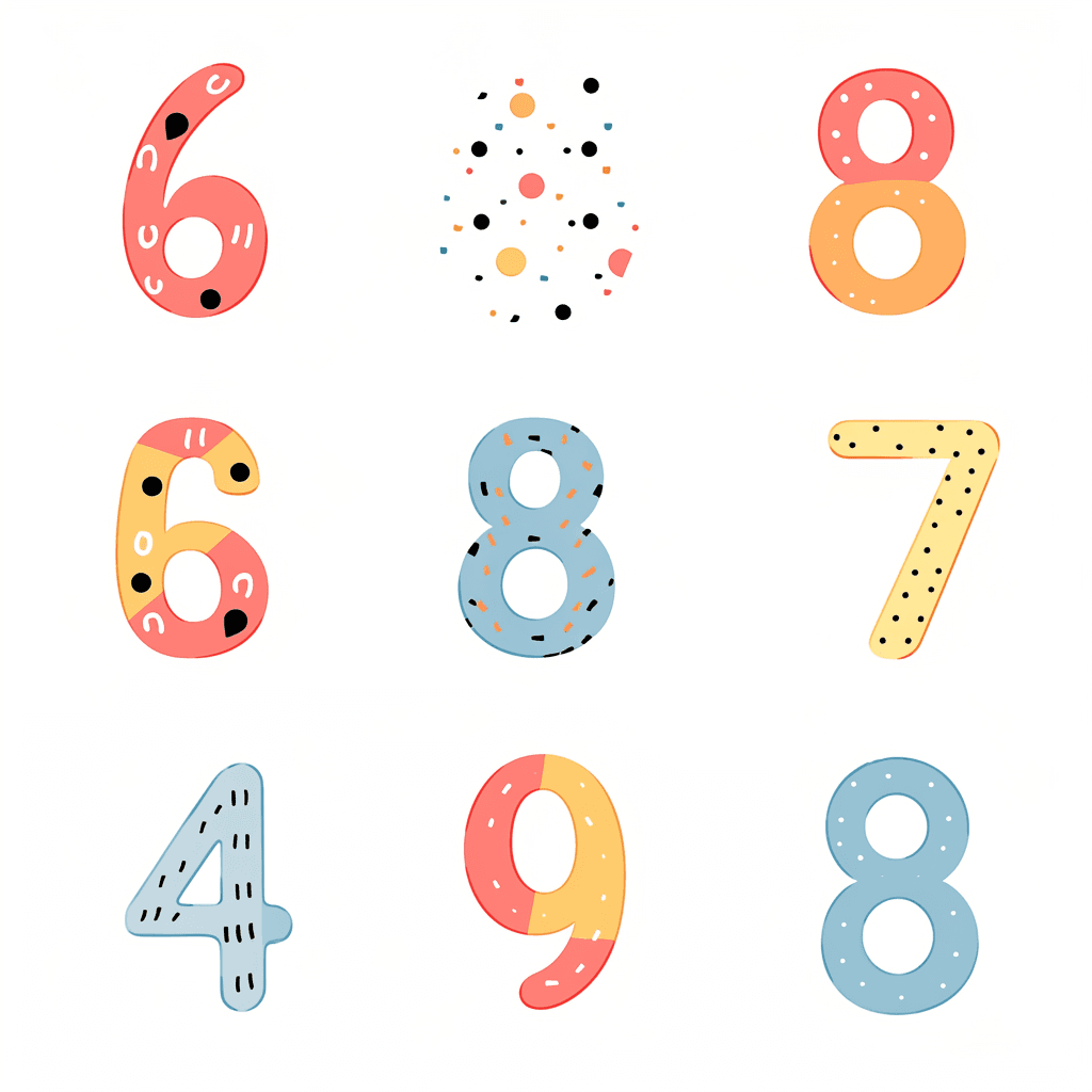 Geo Number Amber original repeating artwork