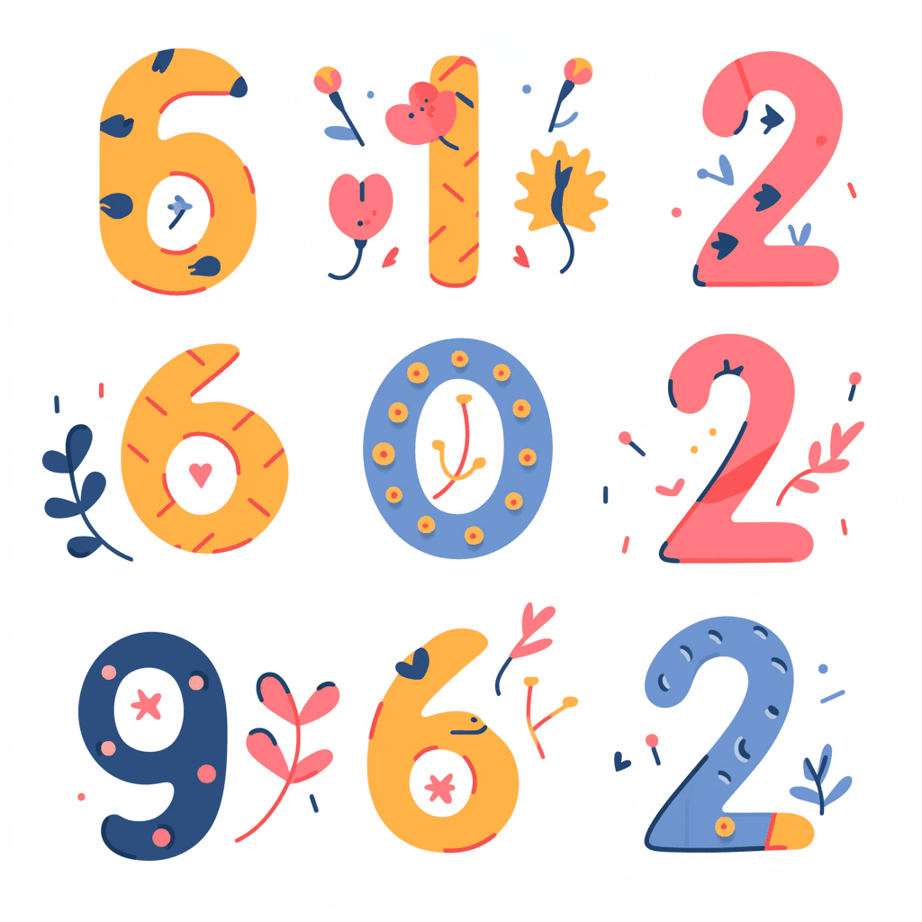 Geo Number Bloom original repeating artwork