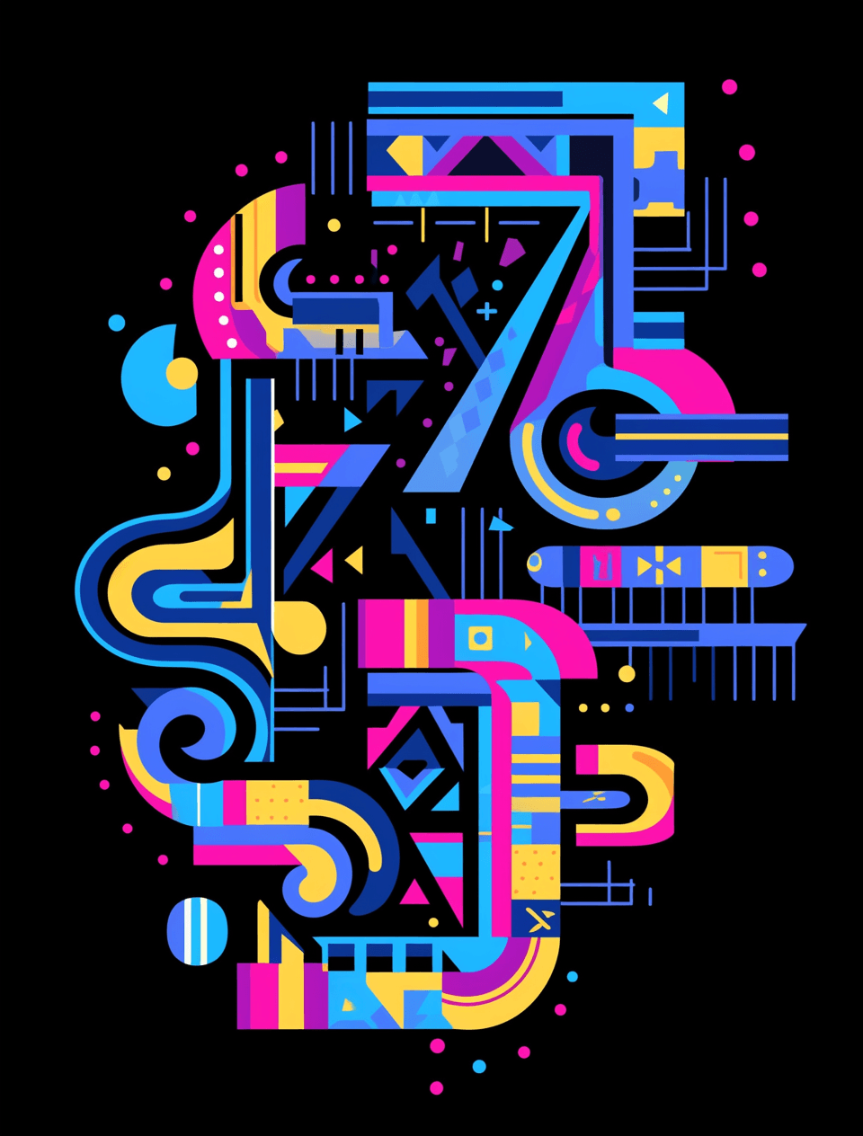 Geo Number 607 original repeating artwork
