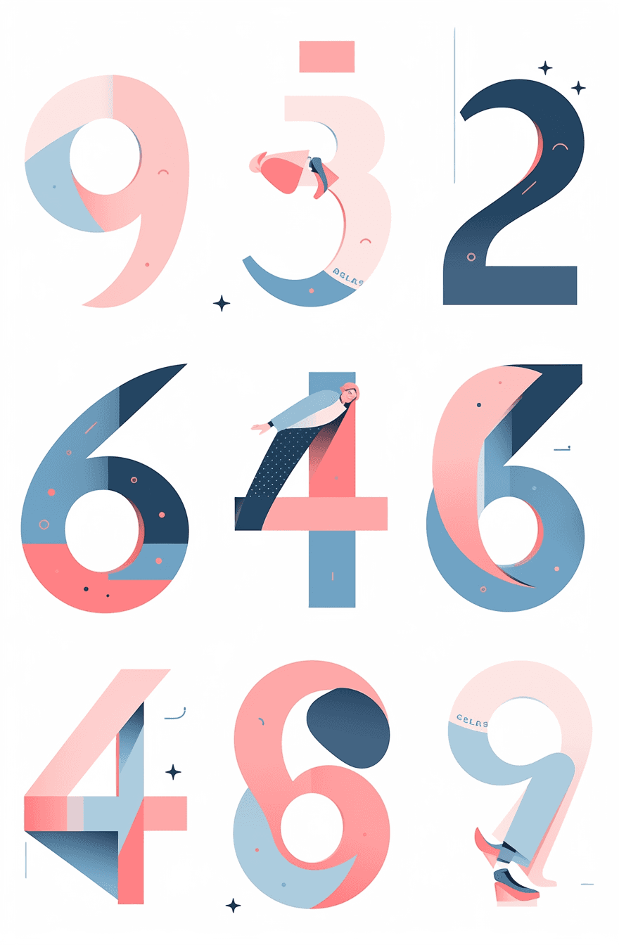 Geo Number Winter original repeating artwork