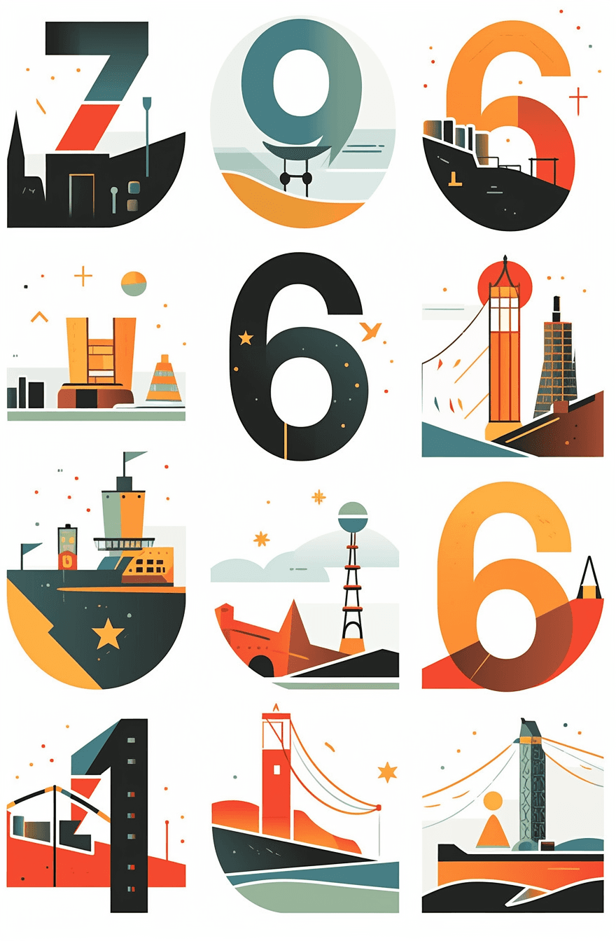 Geo Number 058 original repeating artwork