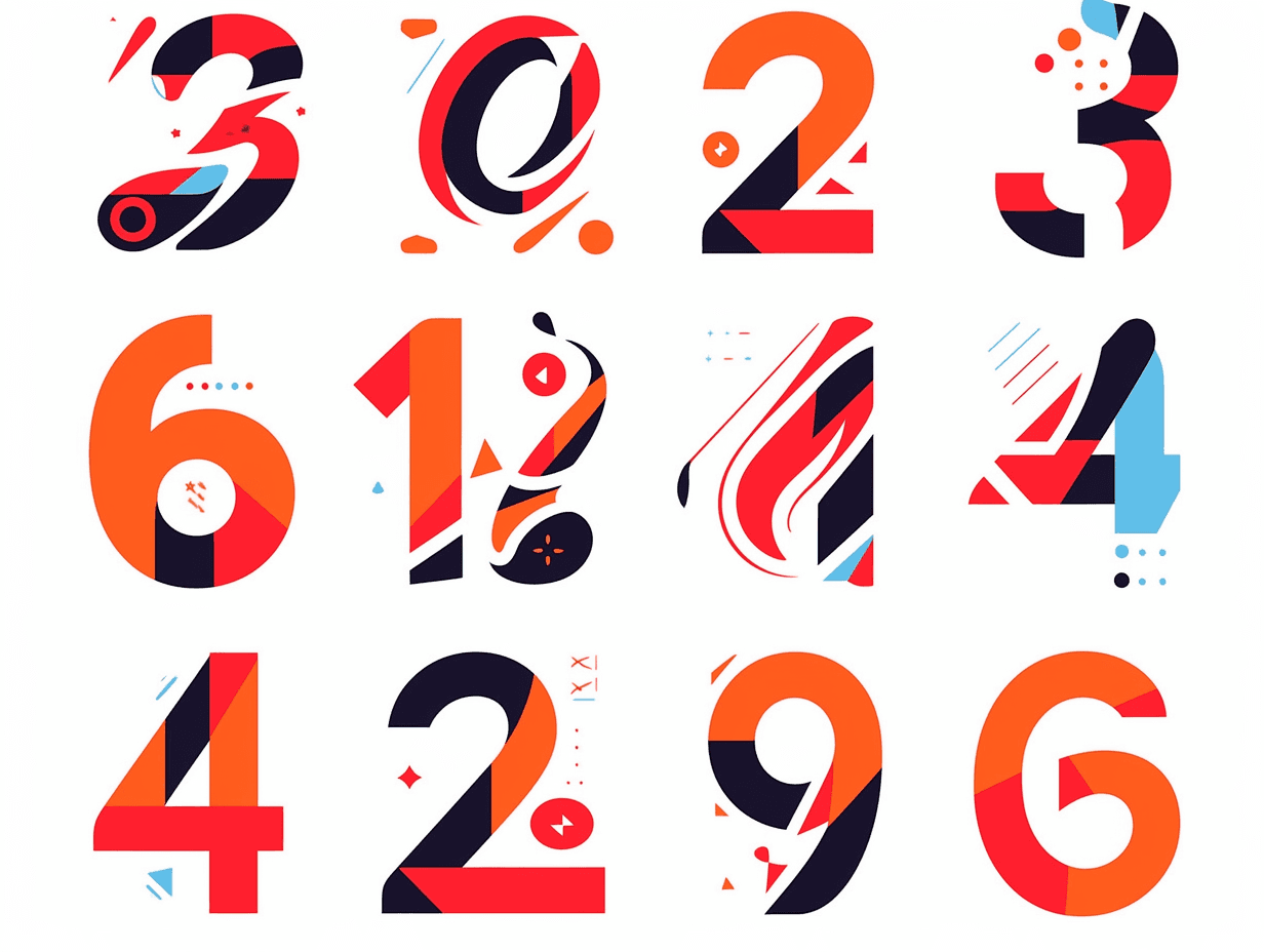 Geo Number Sprint original repeating artwork