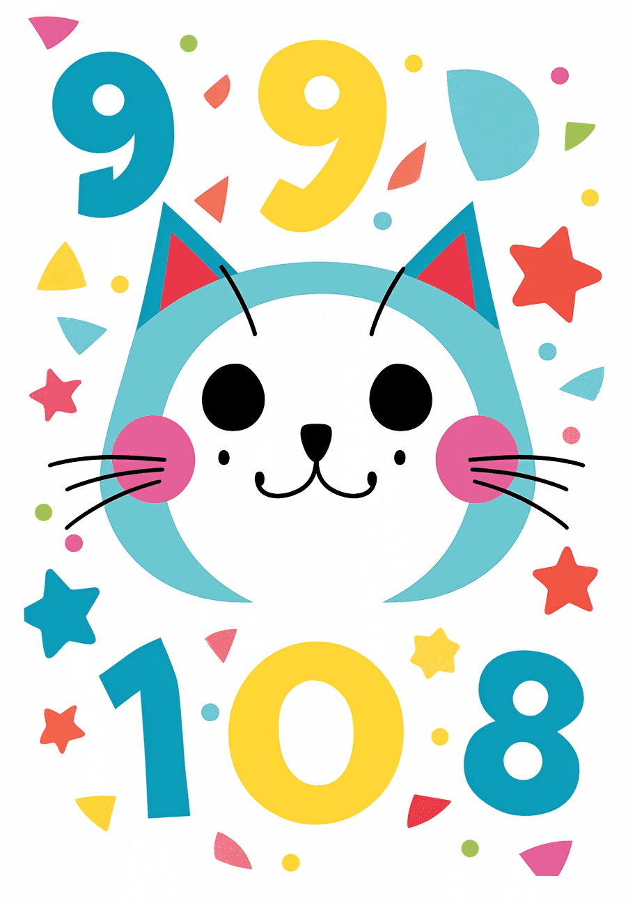 Geo Number Pop original repeating artwork