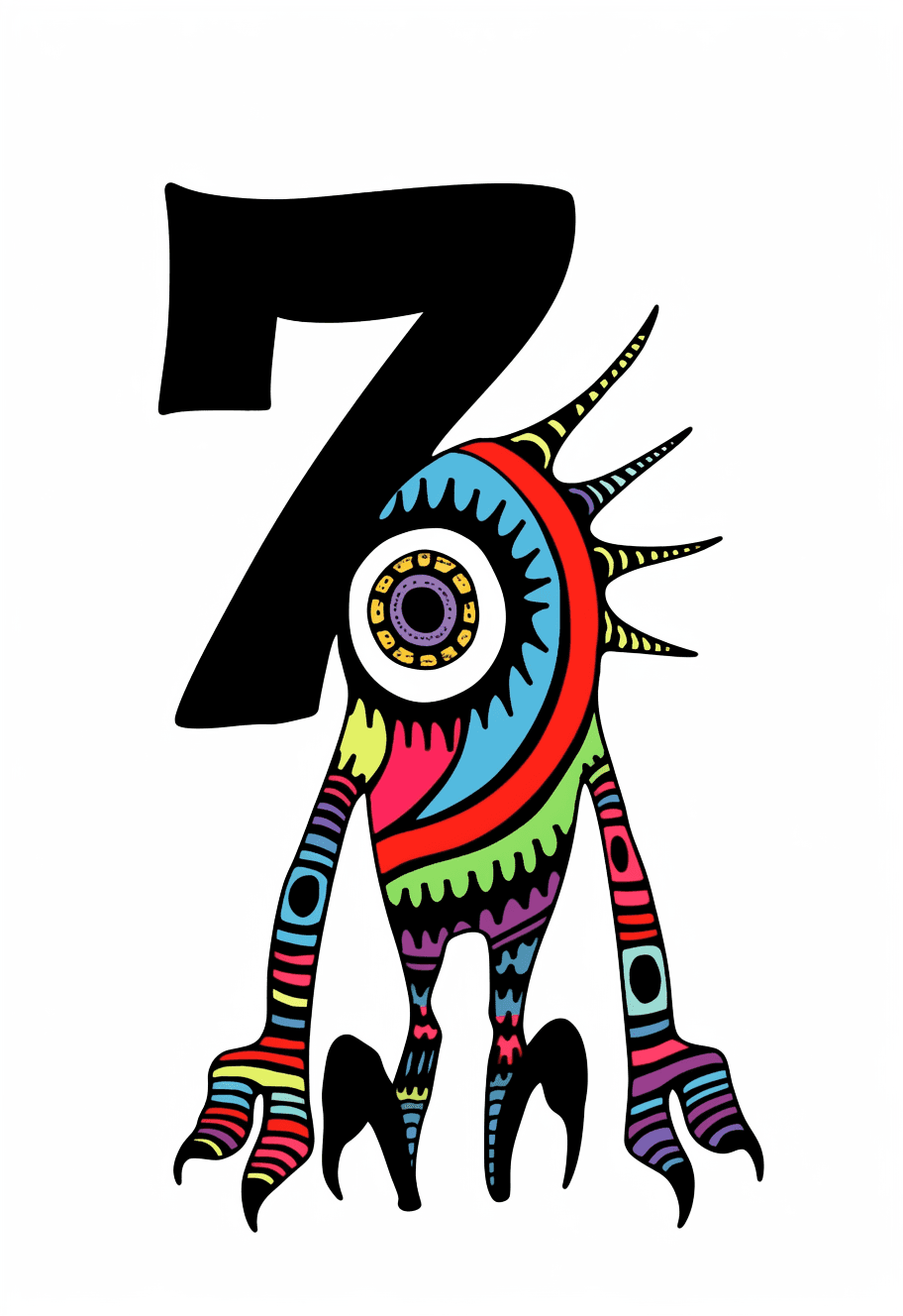 Geo Number Bop original repeating artwork