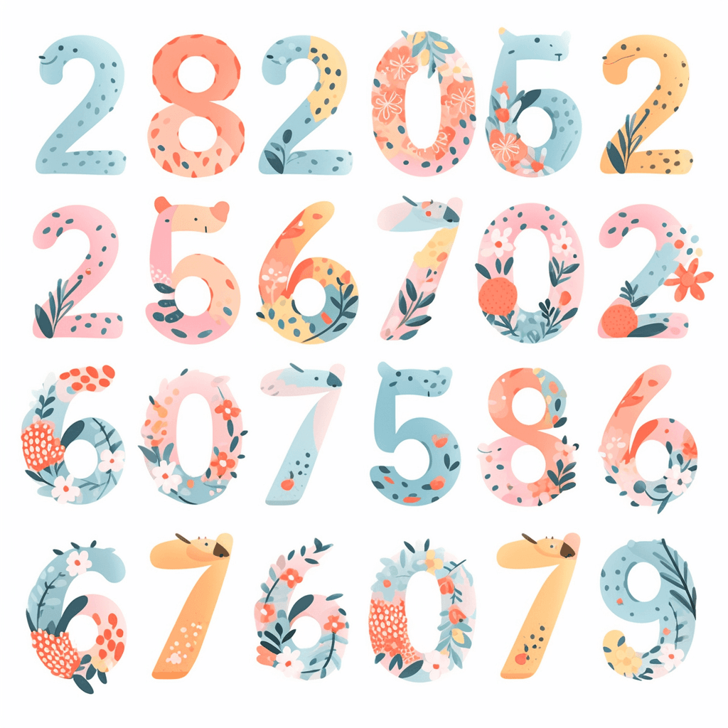 Geo Number Flow original repeating artwork