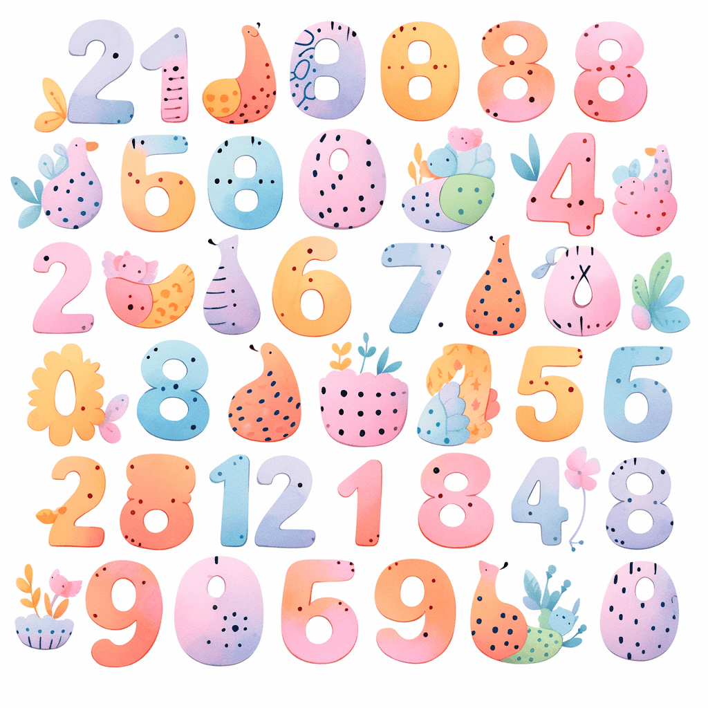 Geo Number Noon original repeating artwork