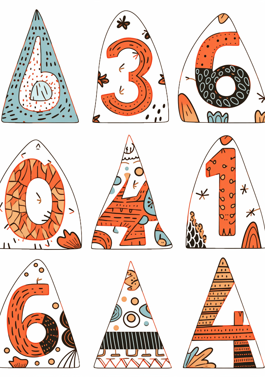 Geo Number Summer original repeating artwork