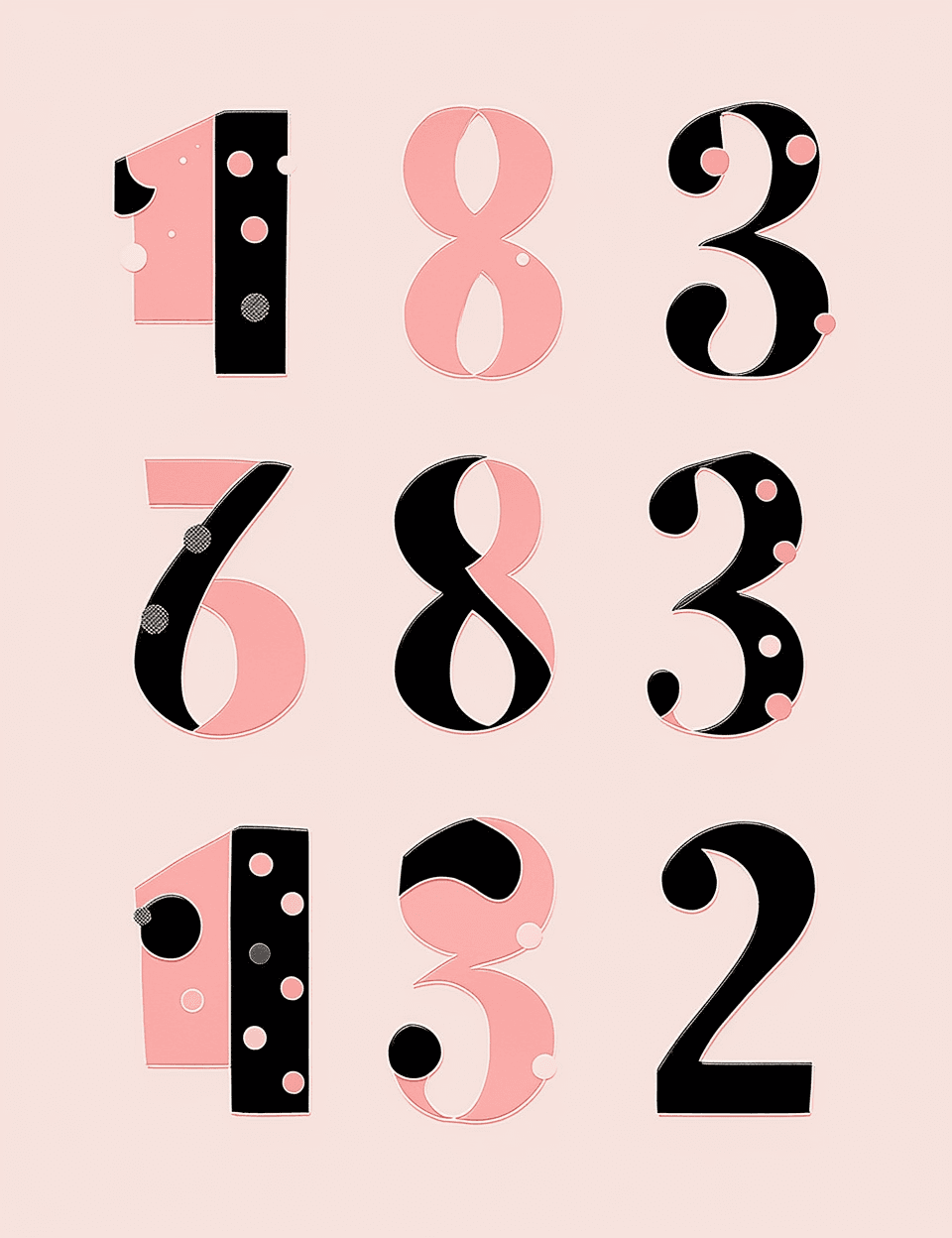 Geo Number 530 original repeating artwork