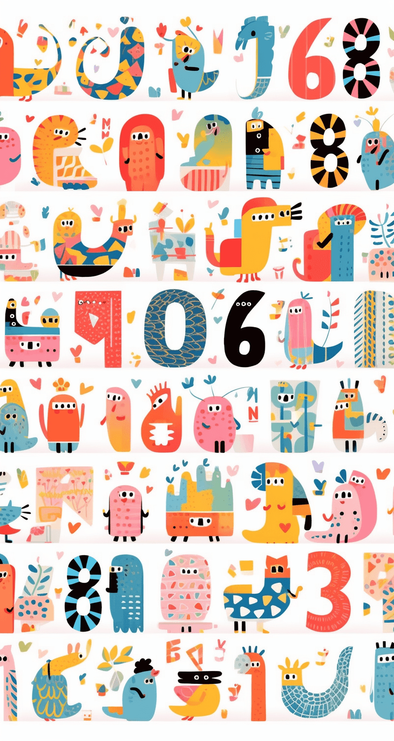 Geo Number Picnic original repeating artwork