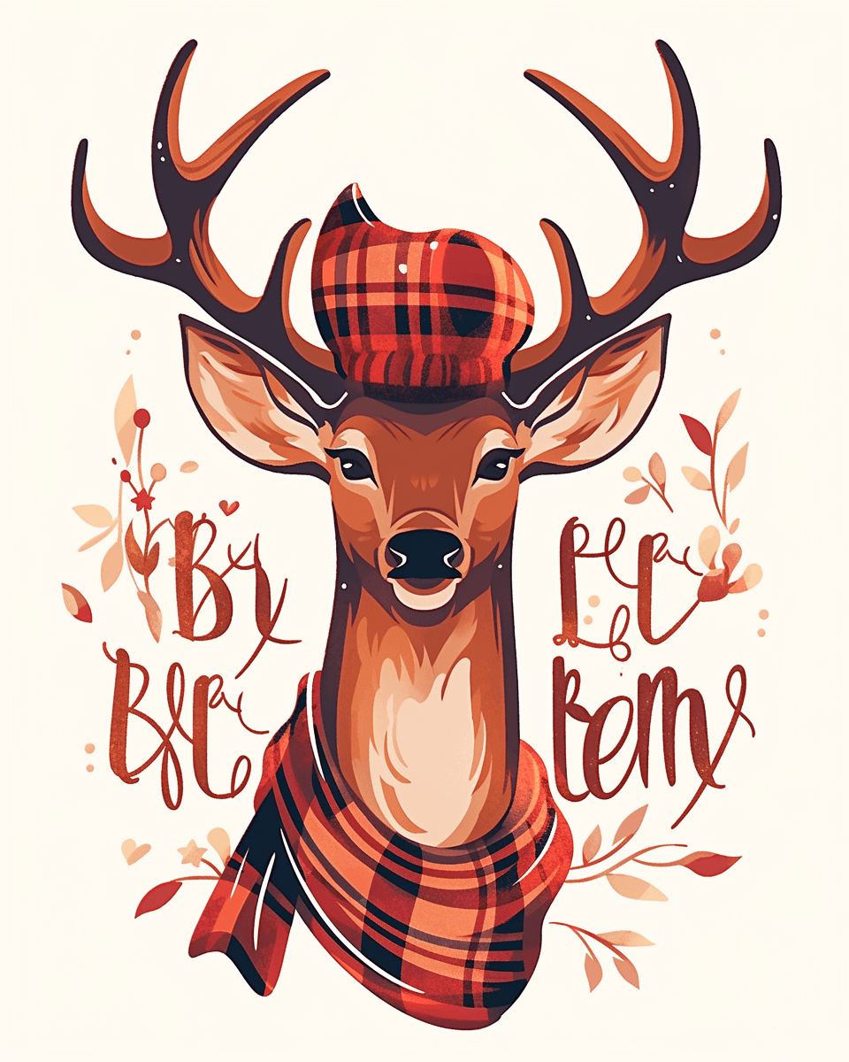 Christmas Reindeer Spin original repeating artwork