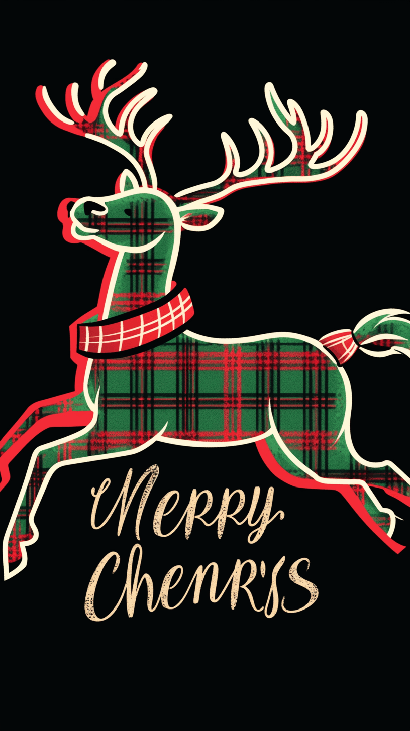 Christmas Reindeer Echo original repeating artwork