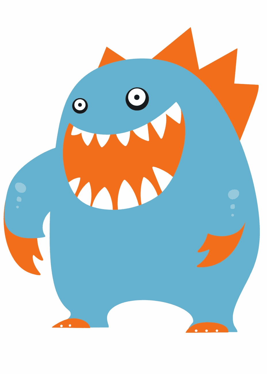 Cartoon Monster Parade original repeating artwork