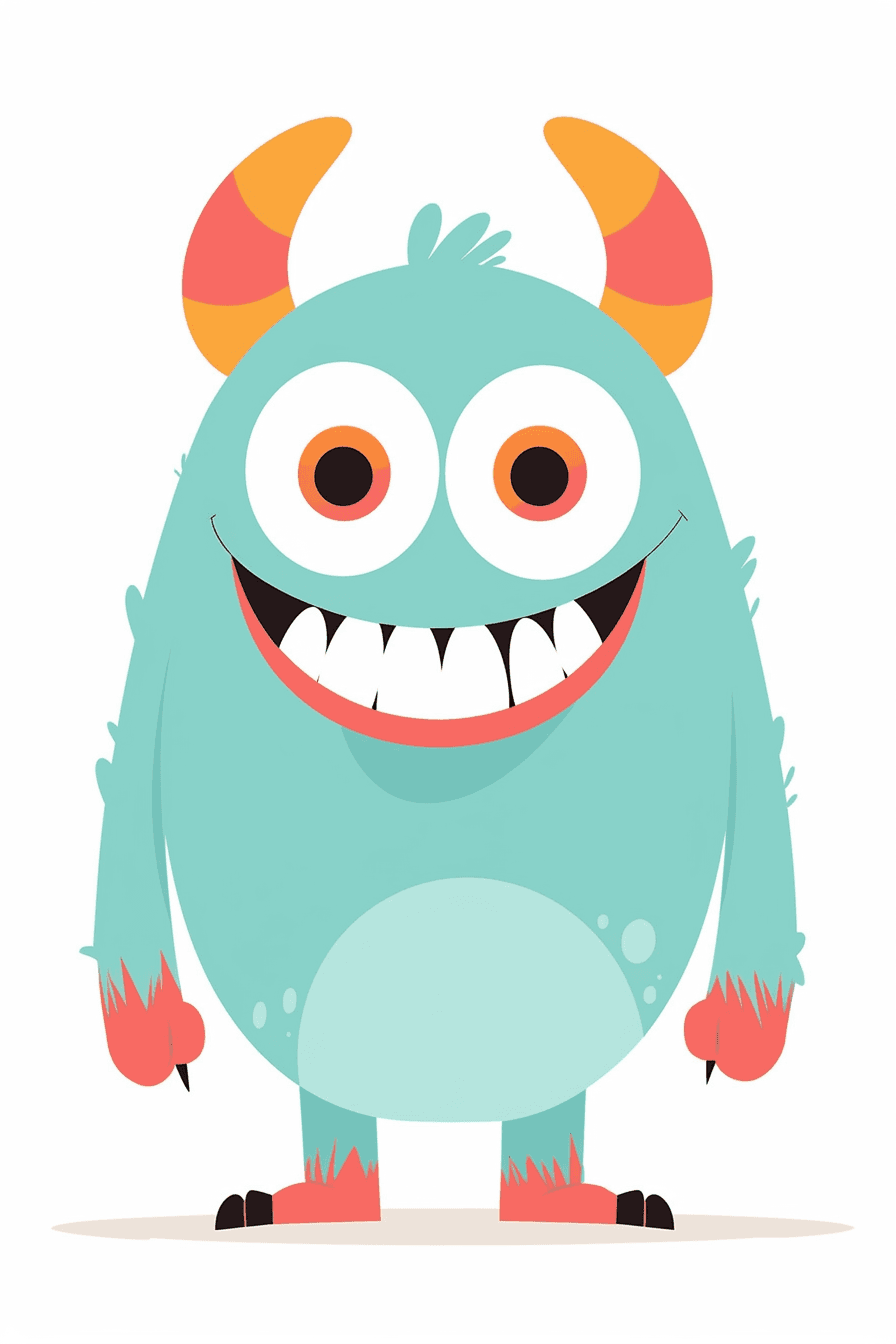 Cartoon Monster Silver original repeating artwork