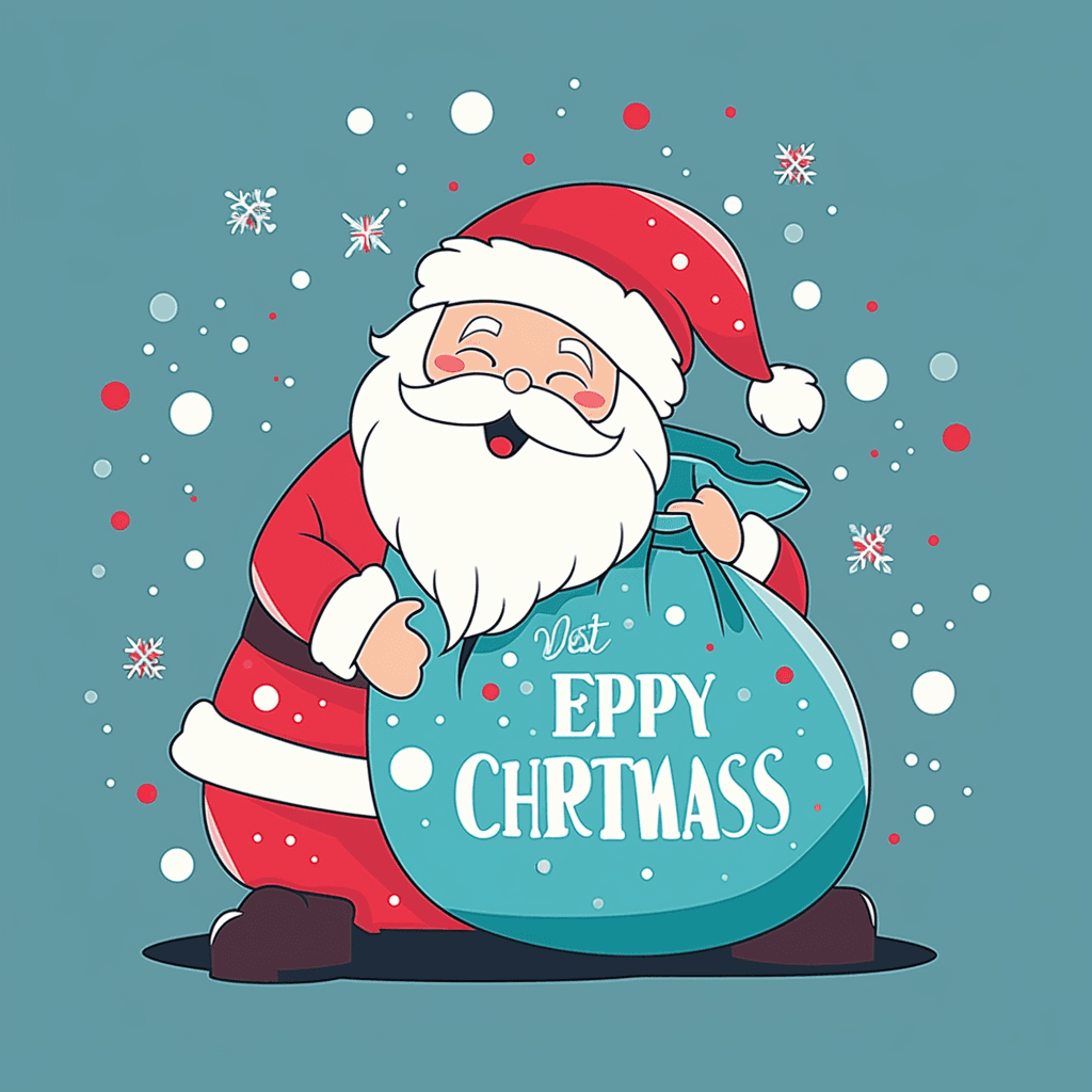 Christmas Santa Party original repeating artwork