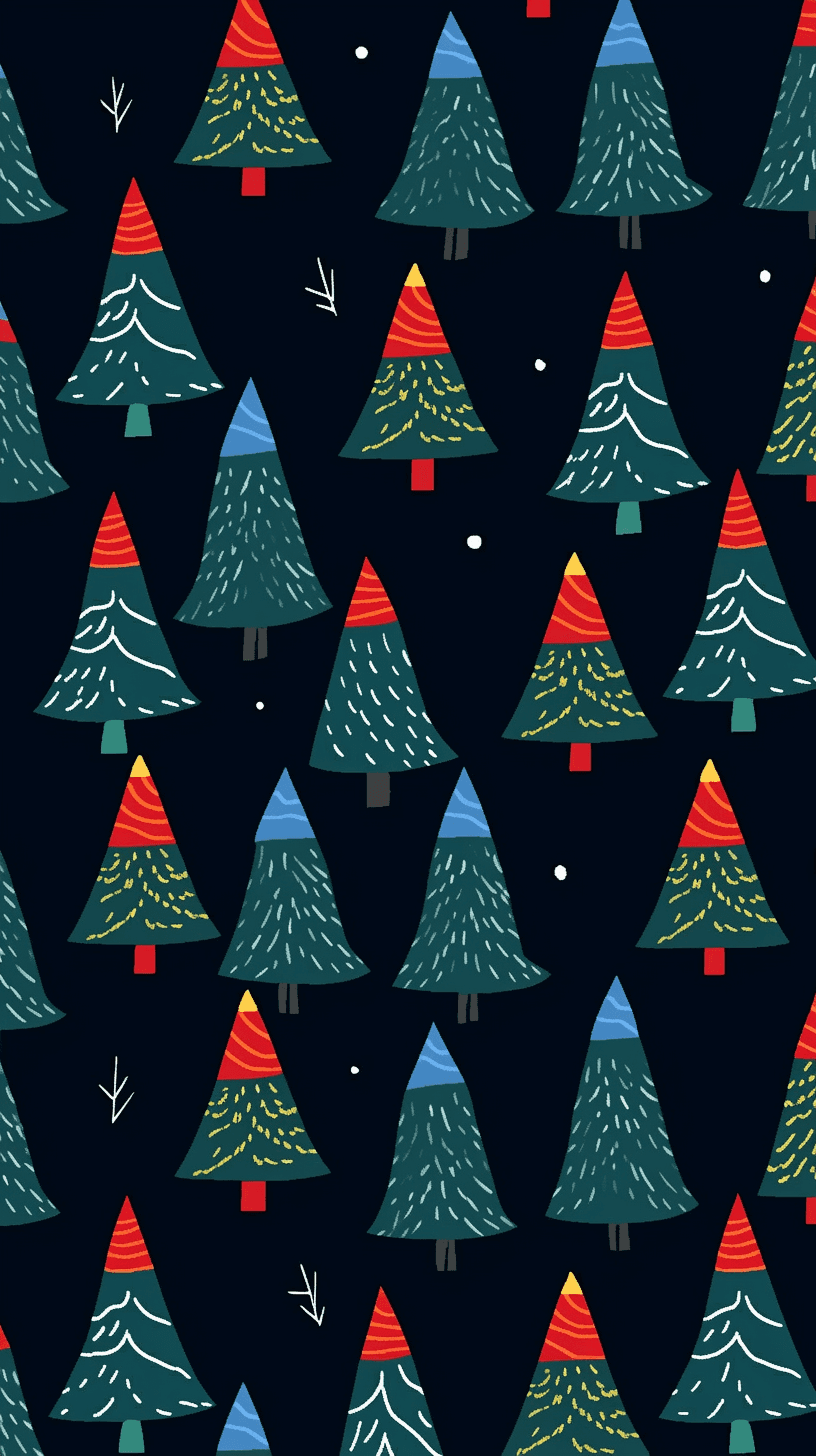 Christmas Tree Flow original repeating artwork