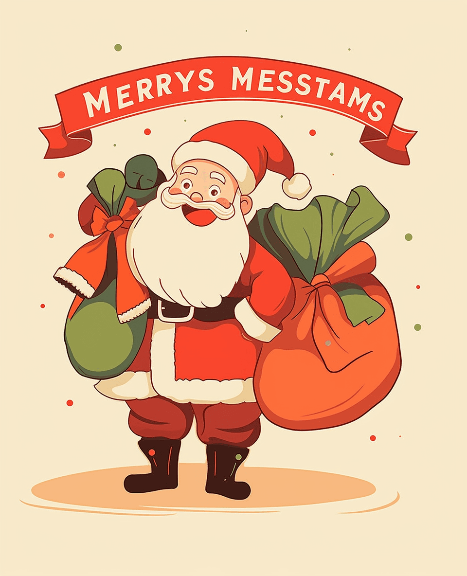 Christmas Santa Pals original repeating artwork