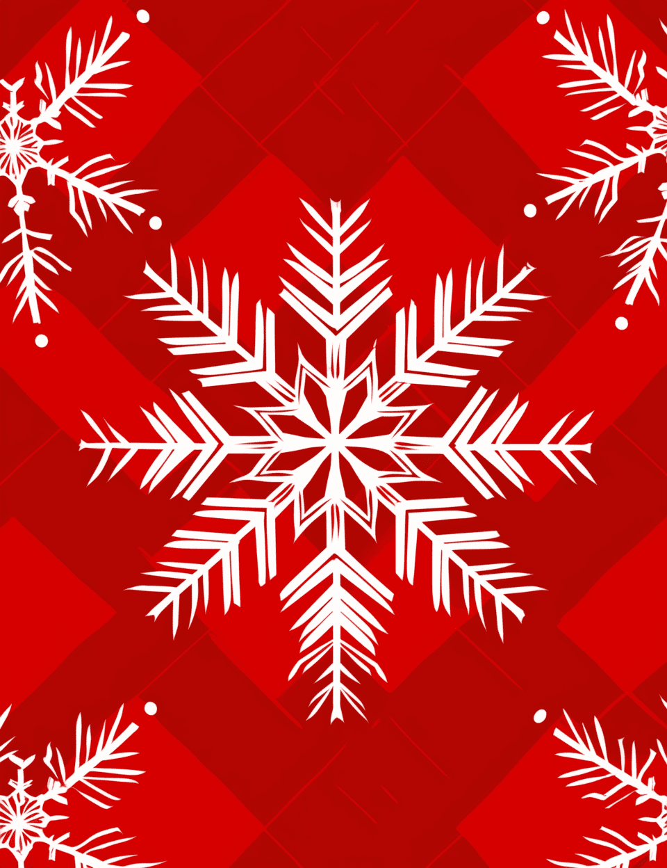 Christmas Snowflake Picnic original repeating artwork