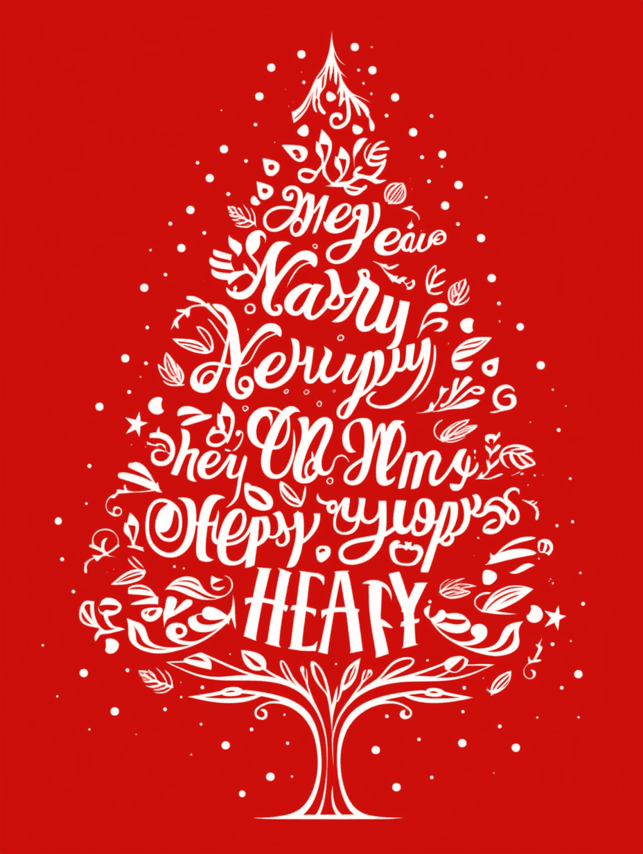 Christmas Tree Rooftop original repeating artwork