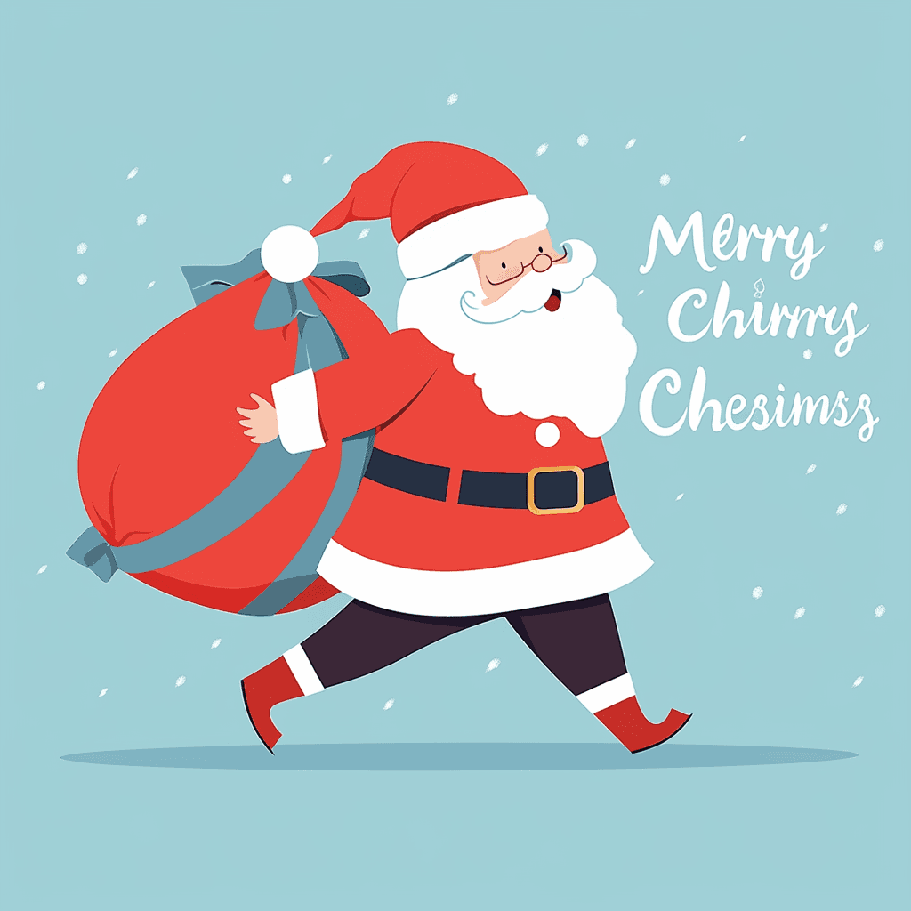 Christmas Santa Kick original repeating artwork