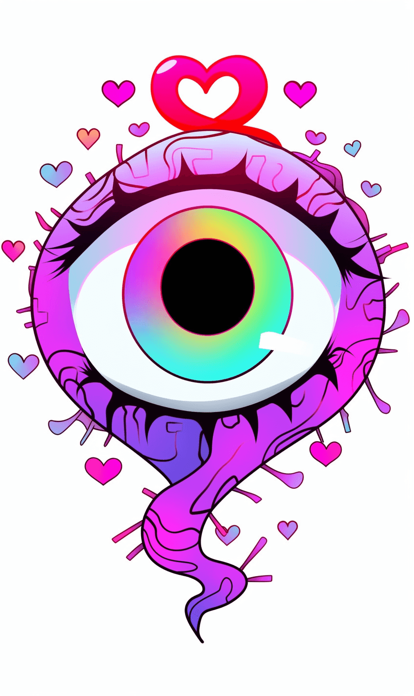 Quirky Eye Pals original repeating artwork