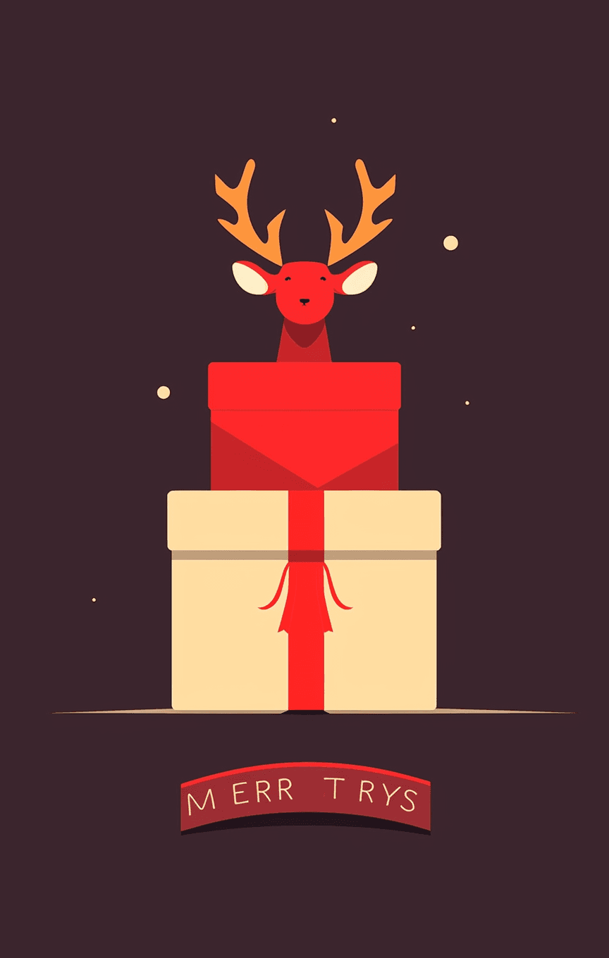 Christmas Reindeer Pals original repeating artwork