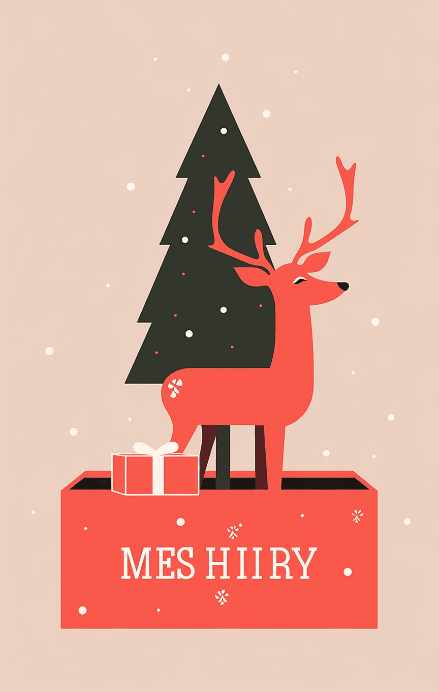 Christmas Reindeer Rhythm original repeating artwork