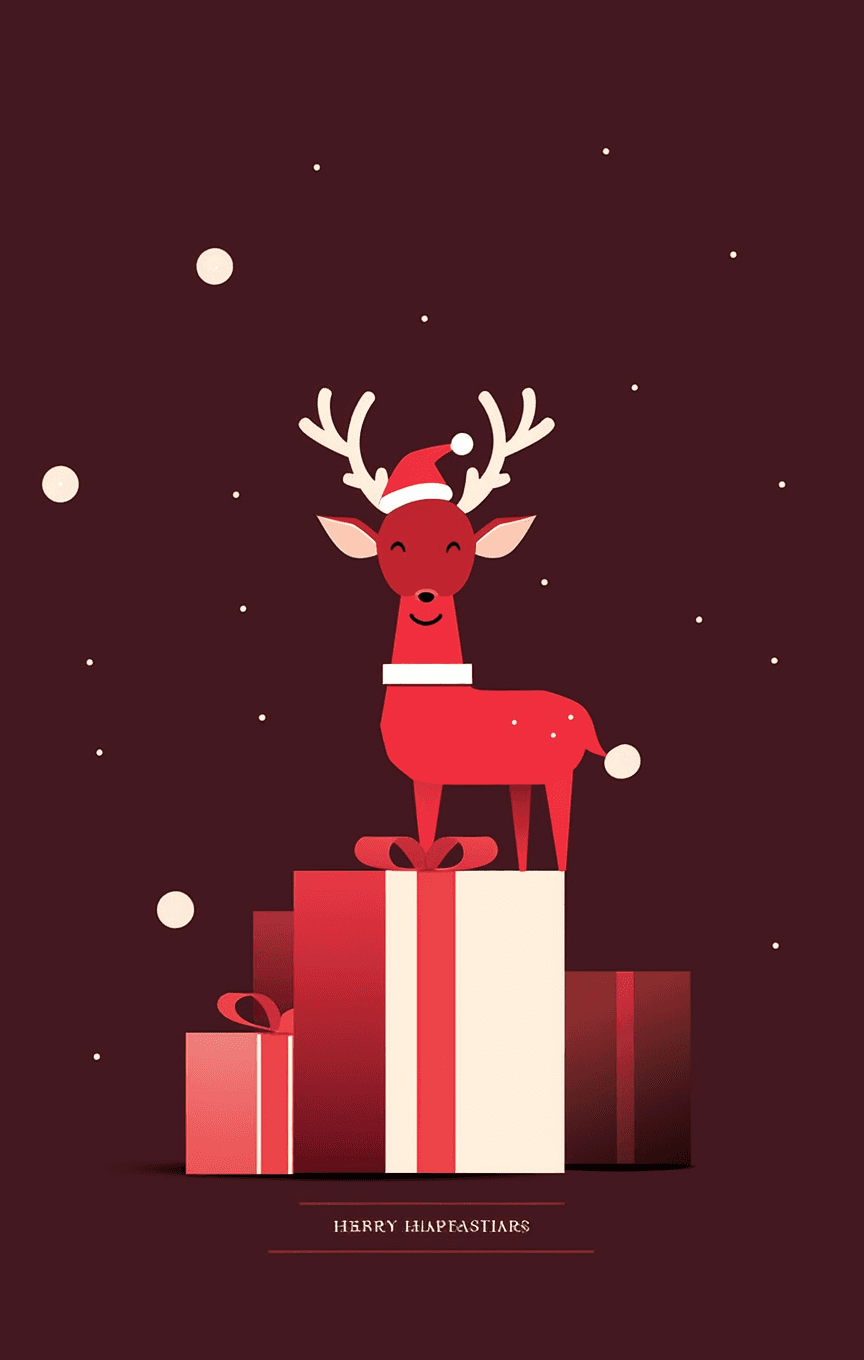 Christmas Reindeer Picnic original repeating artwork