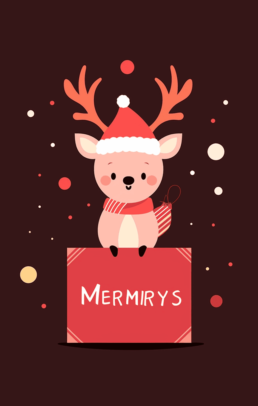 Christmas Reindeer Go original repeating artwork