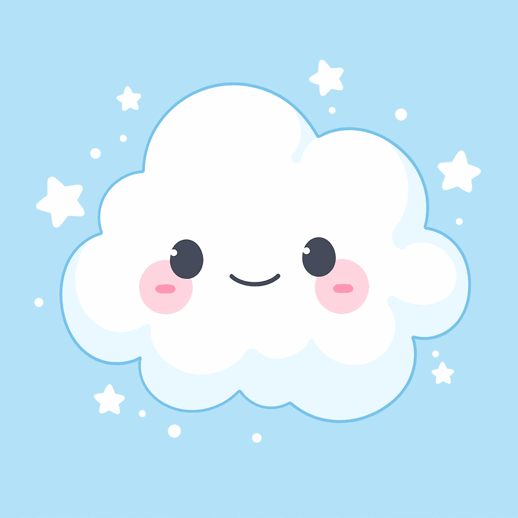 Cartoon Cloud Duo original repeating artwork