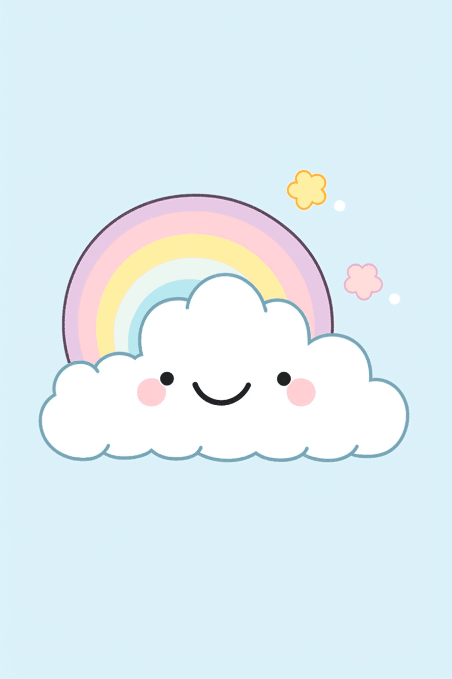 Cartoon Cloud Kick original repeating artwork