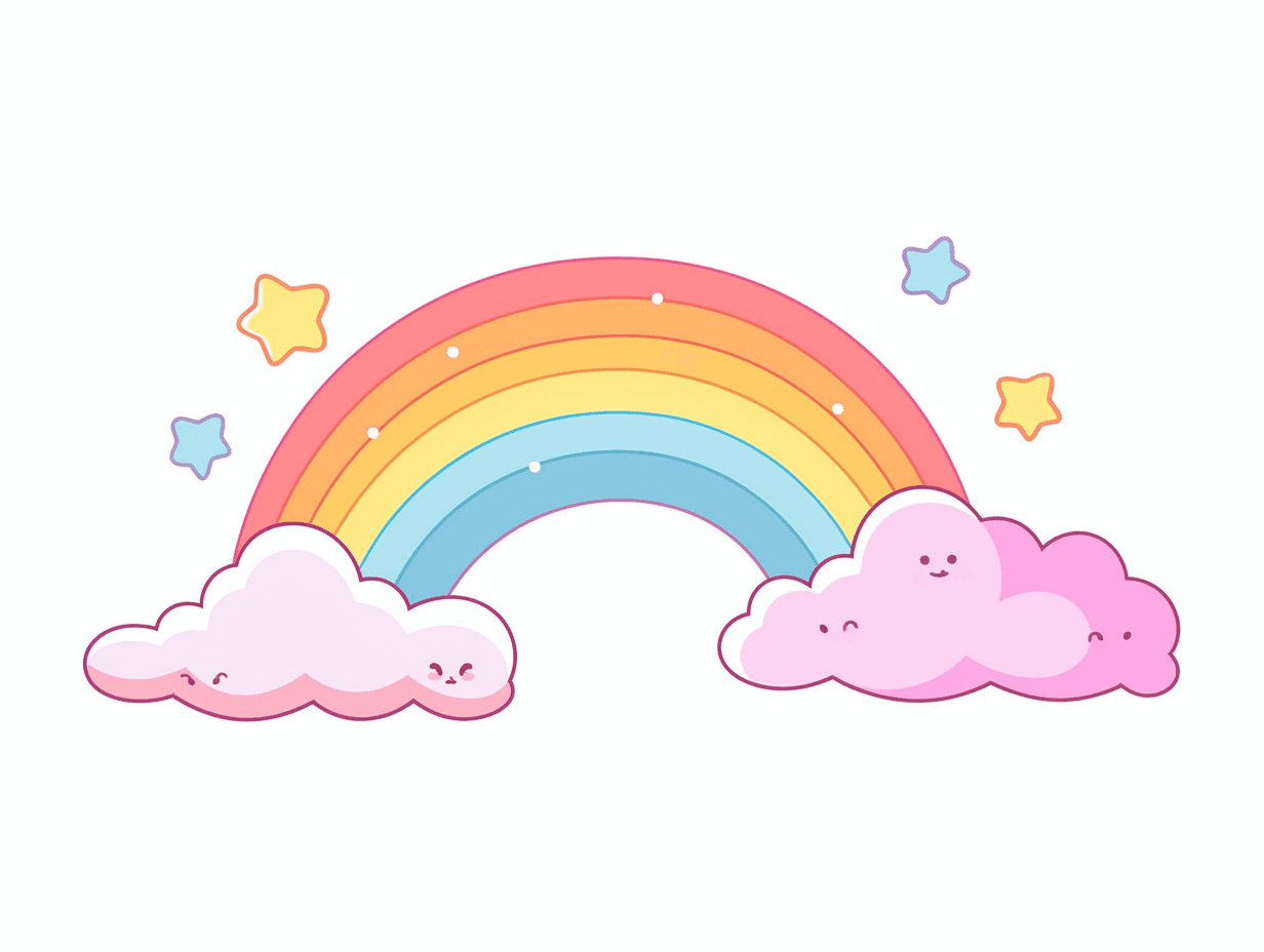 Cartoon Rainbow Spin original repeating artwork