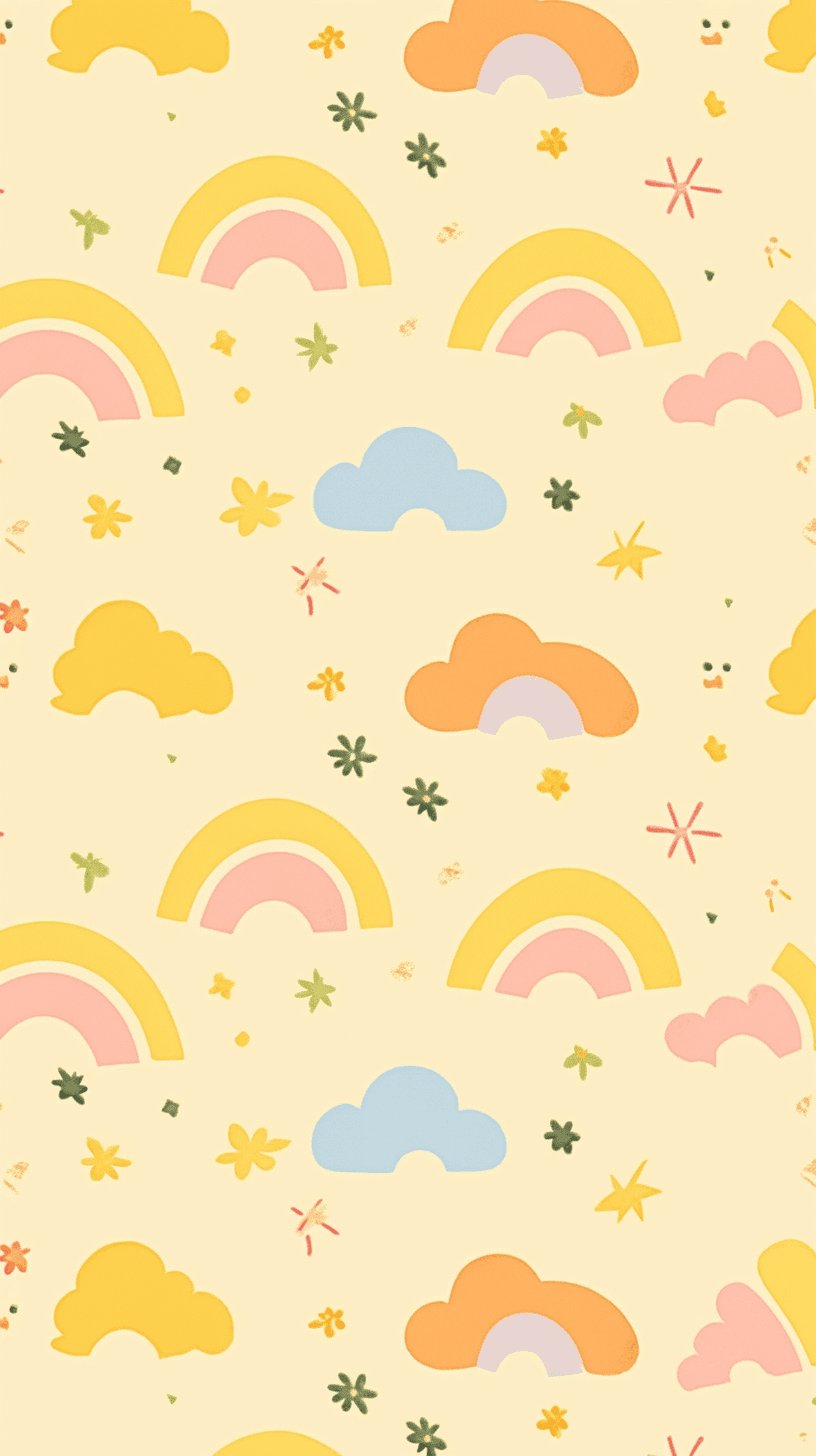 Cartoon Rainbow Fair original repeating artwork