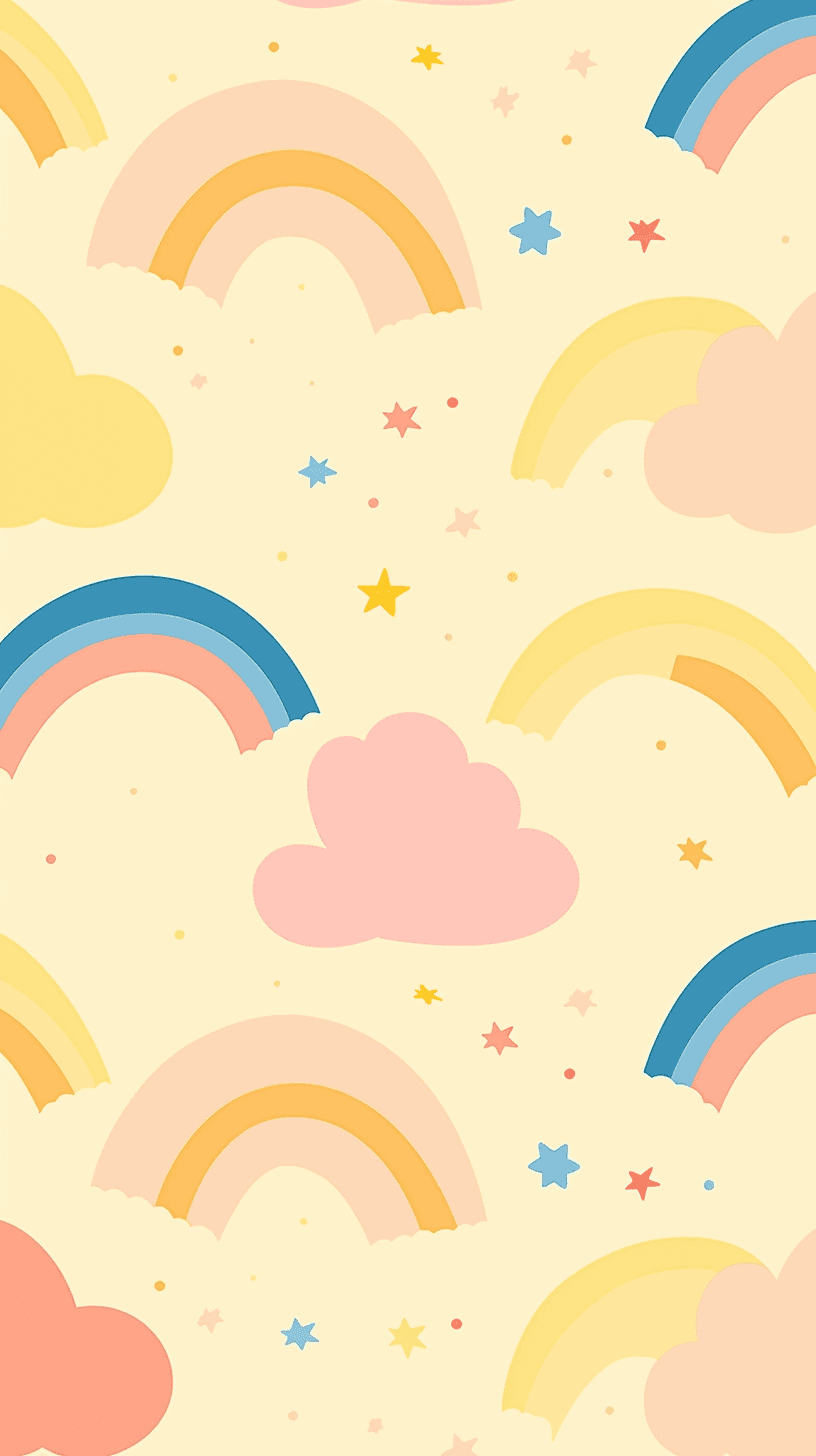 Cartoon Rainbow original repeating artwork