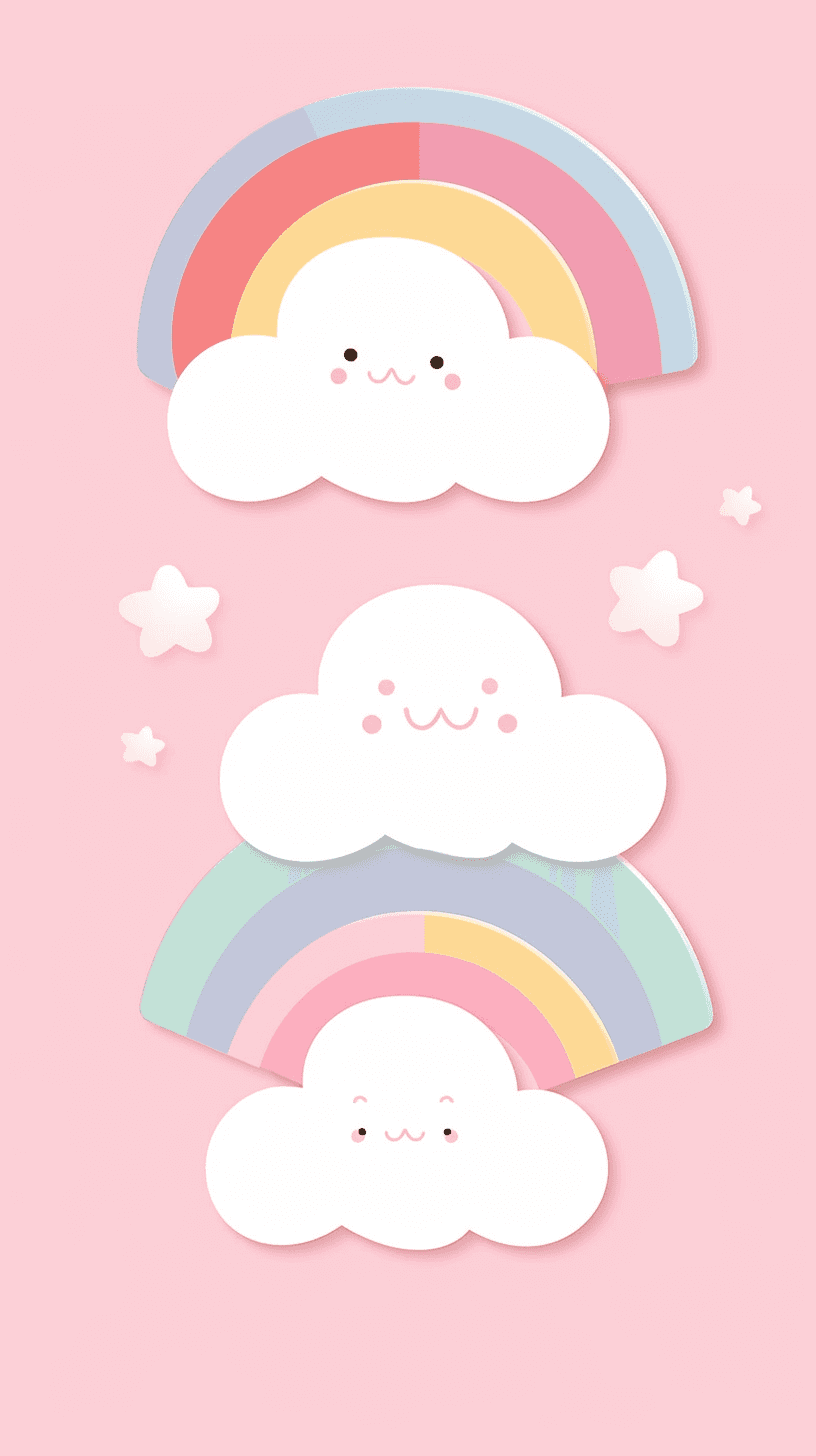 Cartoon Rainbow Show original repeating artwork
