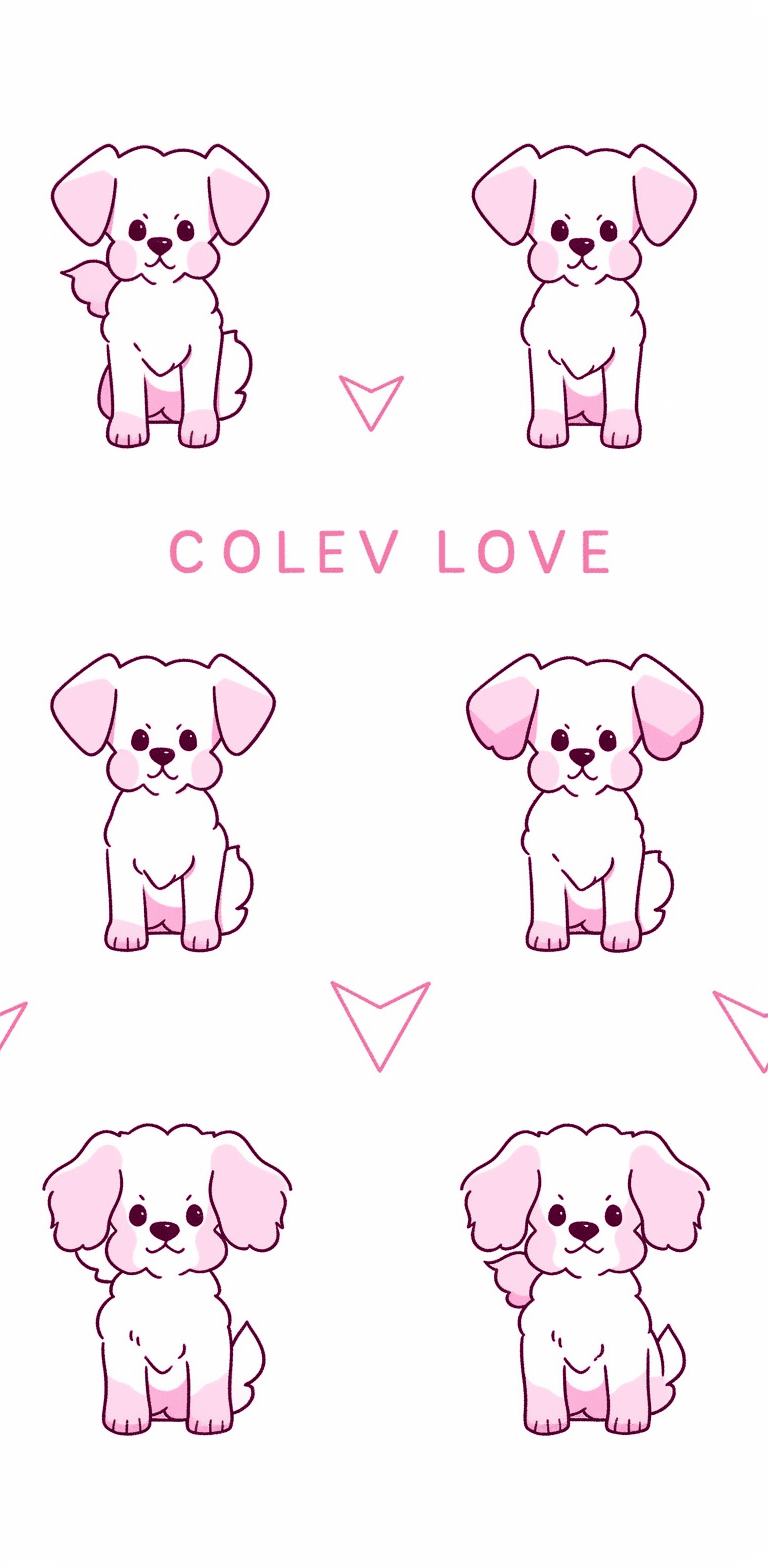 Cute Puppy Duo original repeating artwork