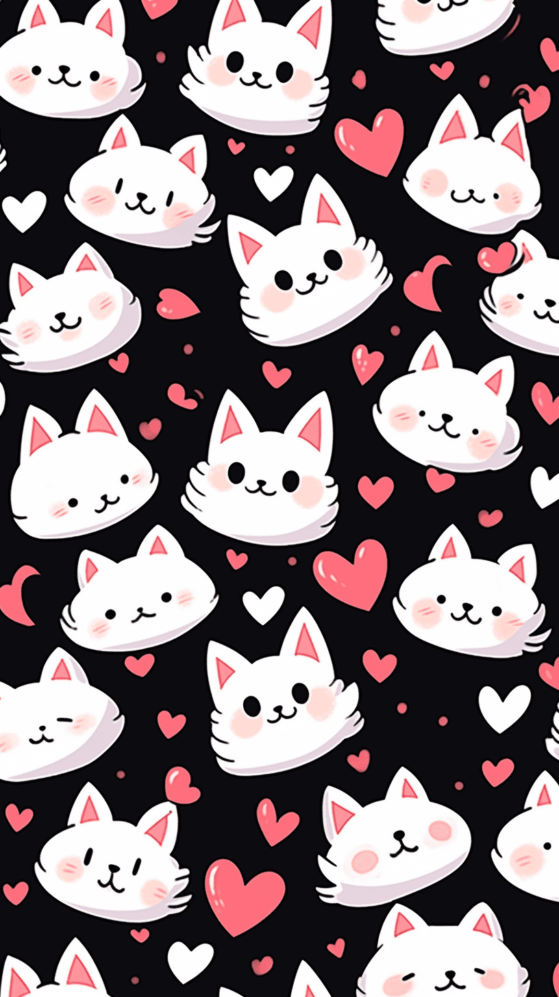 Cute Cat Rush original repeating artwork