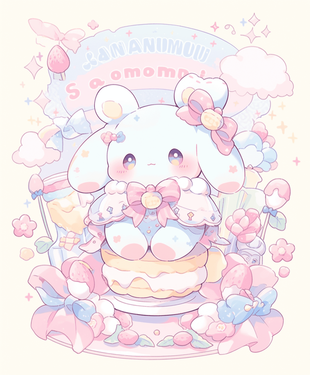 Cartoon Bunny Show original repeating artwork