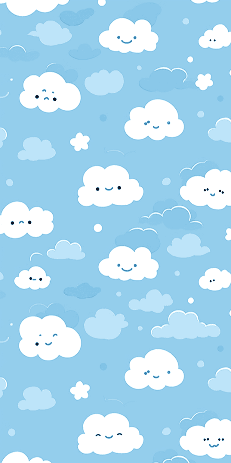 Cute Cloud Parade original repeating artwork