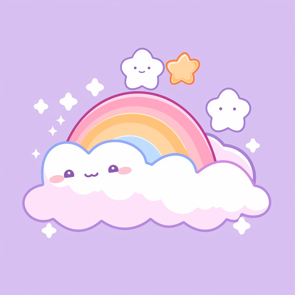 Cartoon Cloud Rhythm original repeating artwork