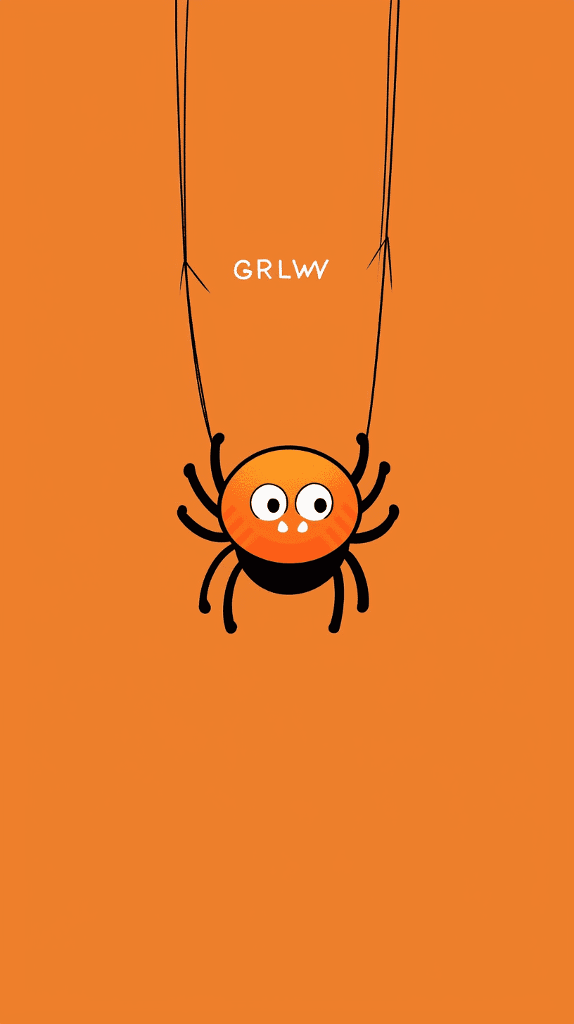 Halloween Spider Kick original repeating artwork