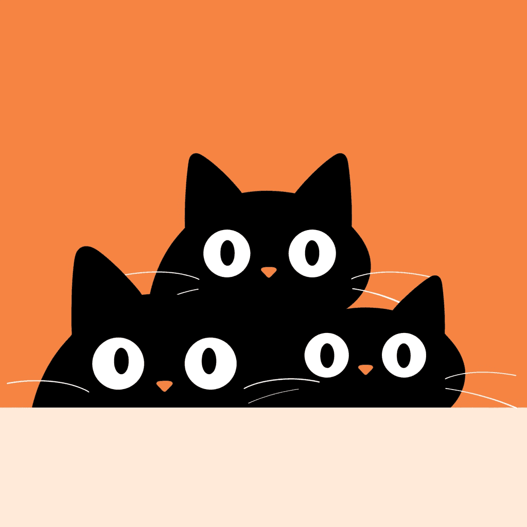 Halloween Cat Pals original repeating artwork