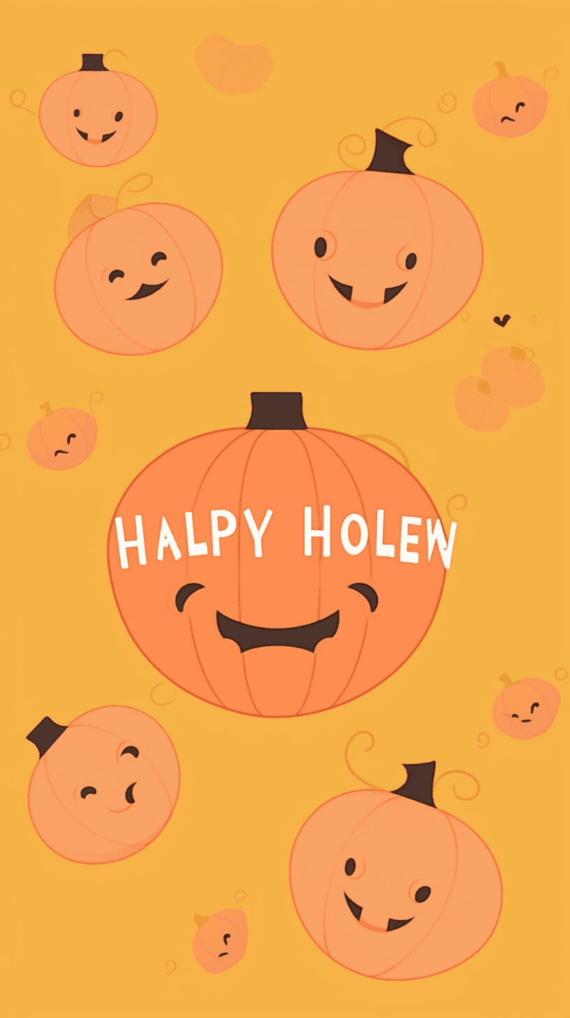 Halloween Pumpkin Ivory original repeating artwork