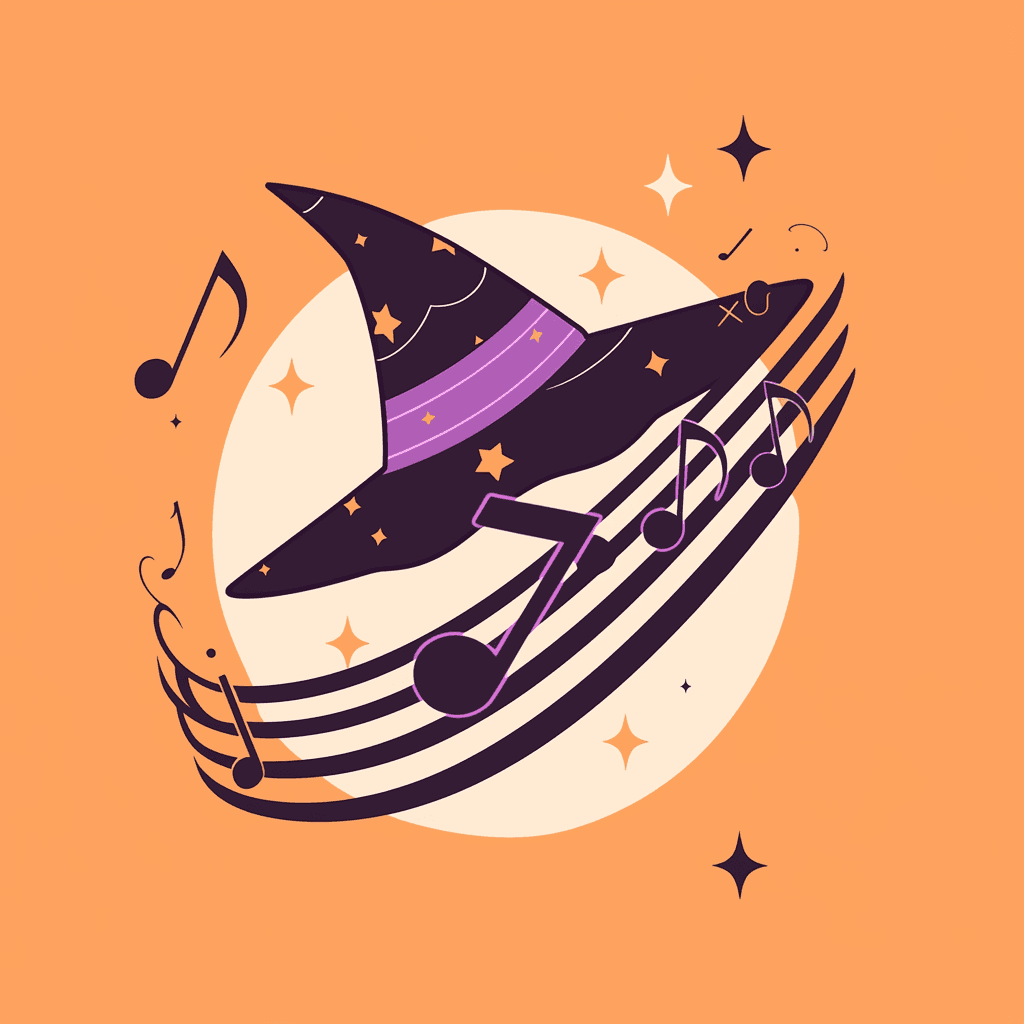 Halloween Hat Neon original repeating artwork
