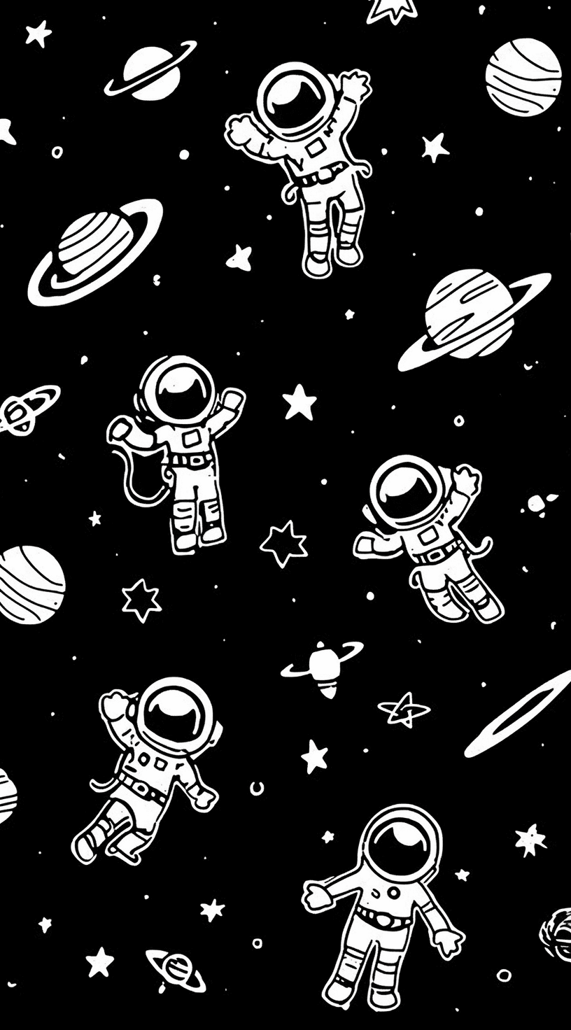 Astronaut Beats original repeating artwork