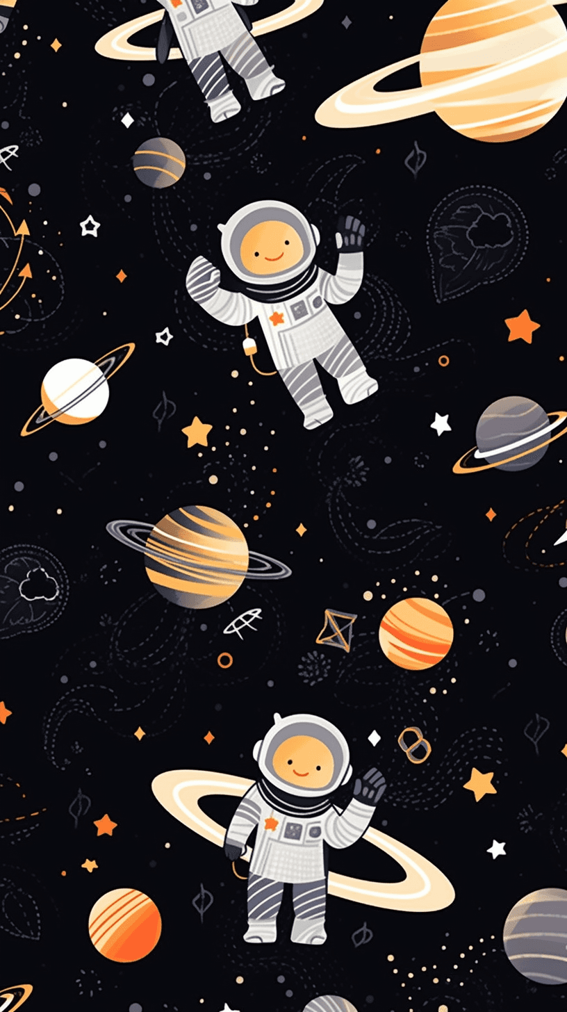 Astronaut Sunrise original repeating artwork