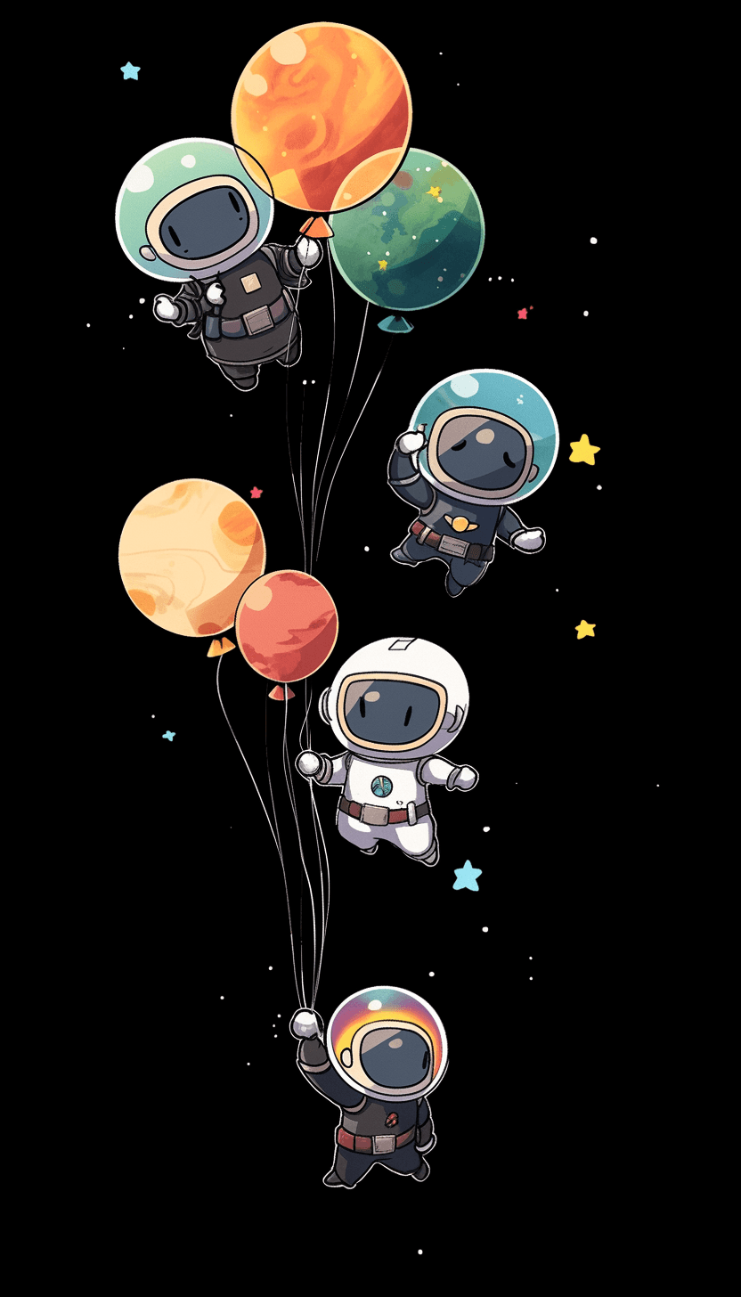 Astronaut Rush original repeating artwork