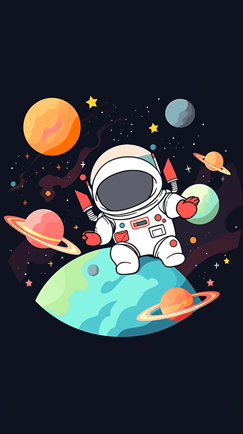 Astronaut Run original repeating artwork