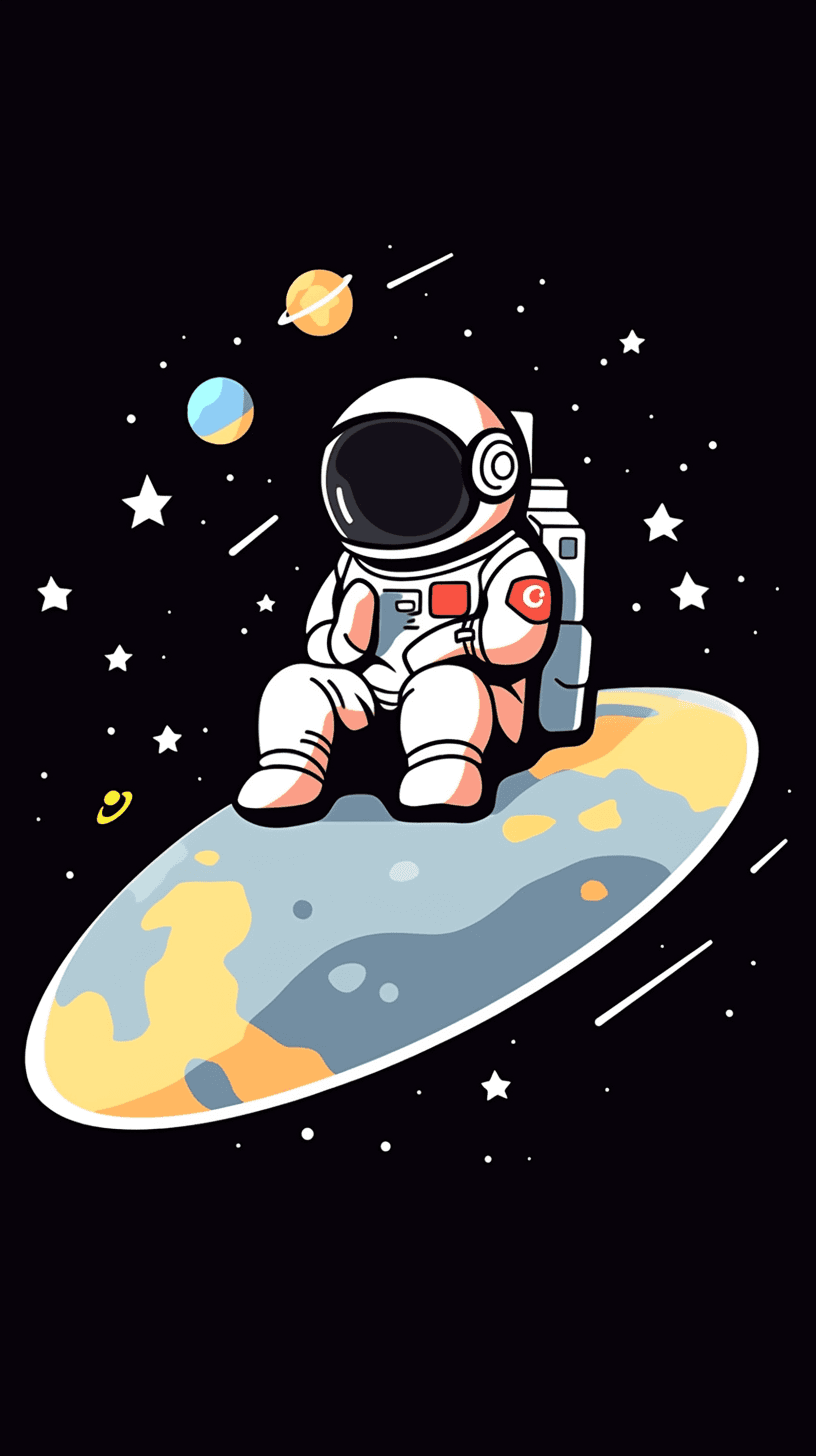 Astronaut Sunlit original repeating artwork