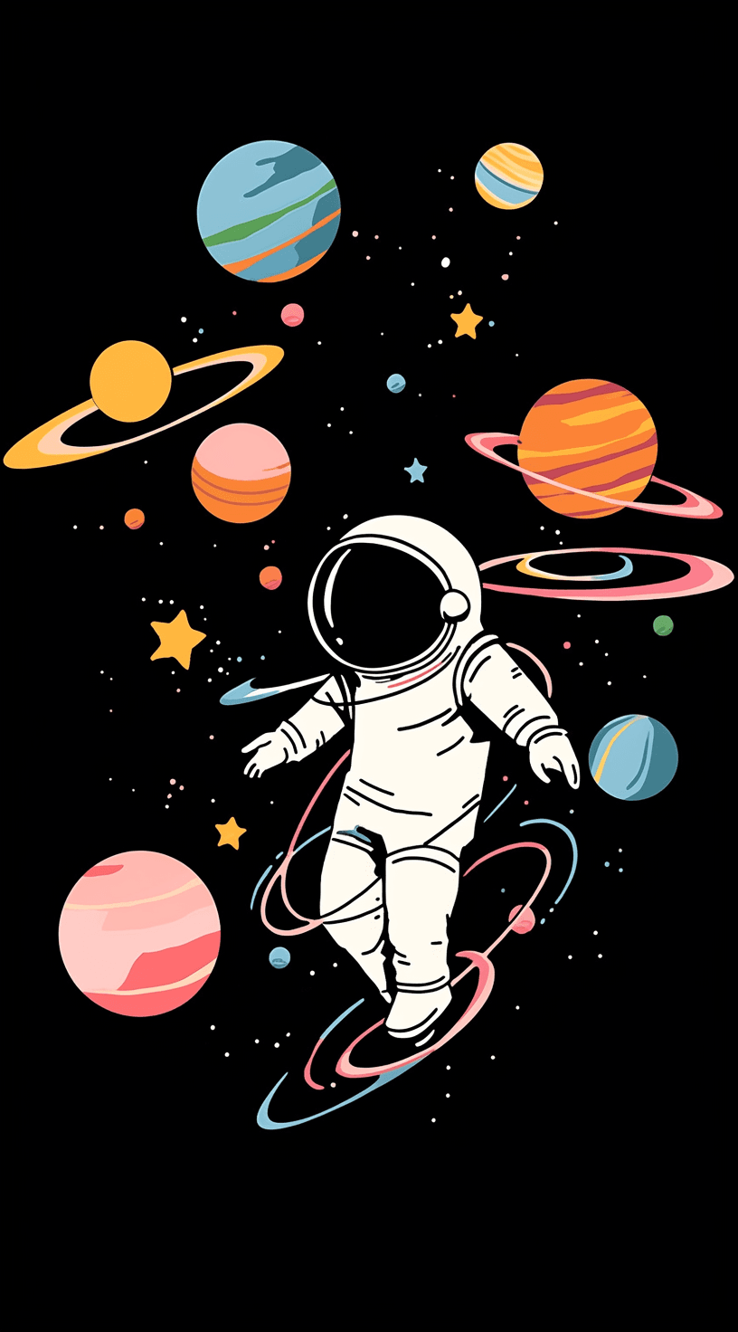 Astronaut Carnival original repeating artwork