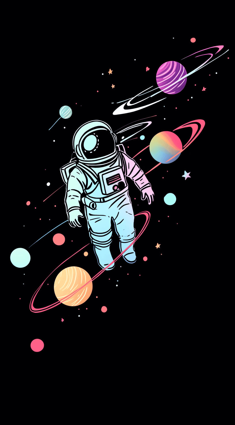 Astronaut Burst original repeating artwork